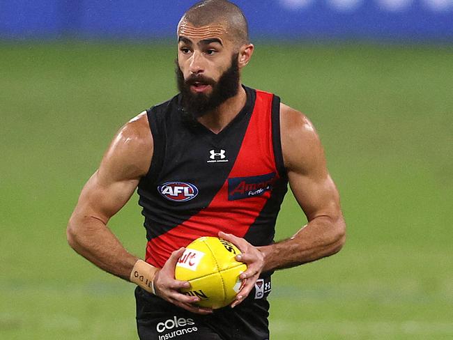 AFL Round 10. Essendon vs GWS Giants at the Metricon Stadium.  07/08/2020.  Adam Saad of the Bombers   . Pic: Michael Klein