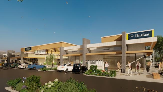A 3D render of the Drakes supermarket at Springwood. Picture: Supplied