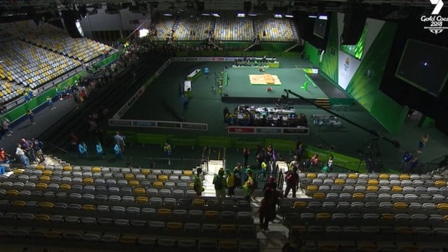 Spectators were hard to find at the weightlifting event on the Gold Coast.