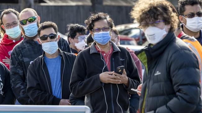 Victorians could be waiting in line for Covid vaccine booster shots “for the foreseeable future”. Picture: David Geraghty