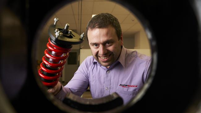 Flinders’ postgraduate Ashley Johns is a testing technician at Supashock. Picture: Matt Loxton