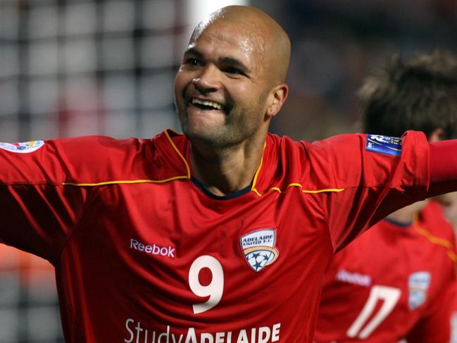 Soccer - Adelaide United vs Jeonbuk Hyundai Motors AFC Champions League quarter-finals match at Hindmarsh Stadium. Serginho Van Dijk celebrates the equaliser.