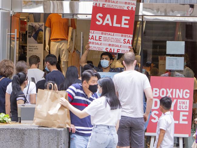 Boxing Day  sales (26 December)  in the Queen Street Mall, Brisbane. Picture: Jerad Williams