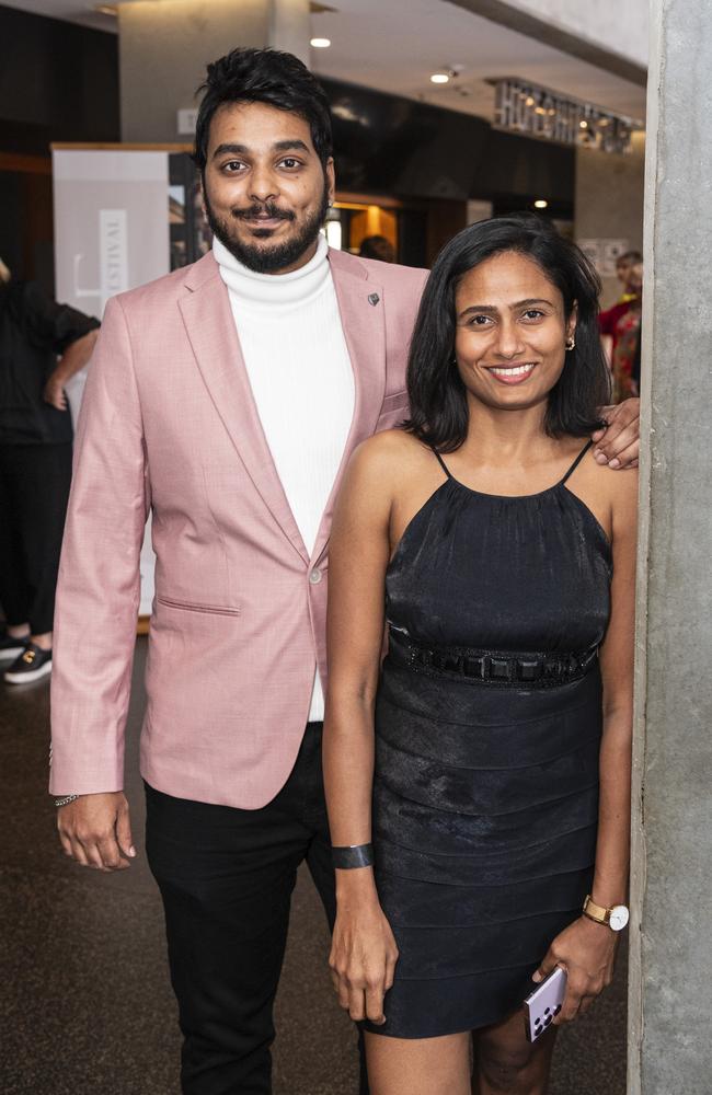 Cyril Antony and Kanchane Prakash at Toowoomba Fashion Festival at The Armitage Centre, Saturday, March 16, 2024. Picture: Kevin Farmer