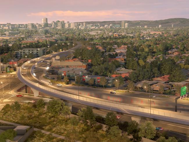 Sweeping overpass a non-stop link from South Rd to Anzac Hwy