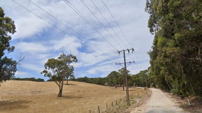 Fairview Road, outside Hahndorf, where it becomes a dirt road. The proposal would end in Fairview being turned into a link road to allow traffic to avoid Hahndorf's main street.