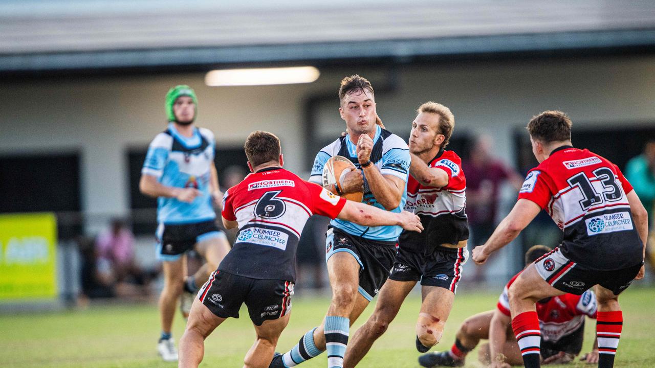 Mitch Burke as Northern Sharks take on Litchfield Bears in the 2023 NRL NT grand final. Picture: Pema Tamang Pakhrin