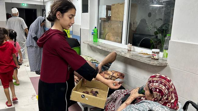 Patients and internally displaced people at Al-Shifa hospital in Gaza City. Picture: AFP