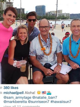 Instagram post, The Sunrise Team in Hawaii.