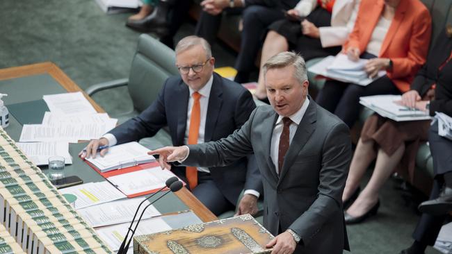 Energy Minister Chris Bowen speaks during Question Time at Parliament House in Canberra. Picture: David Beach/NewsWire