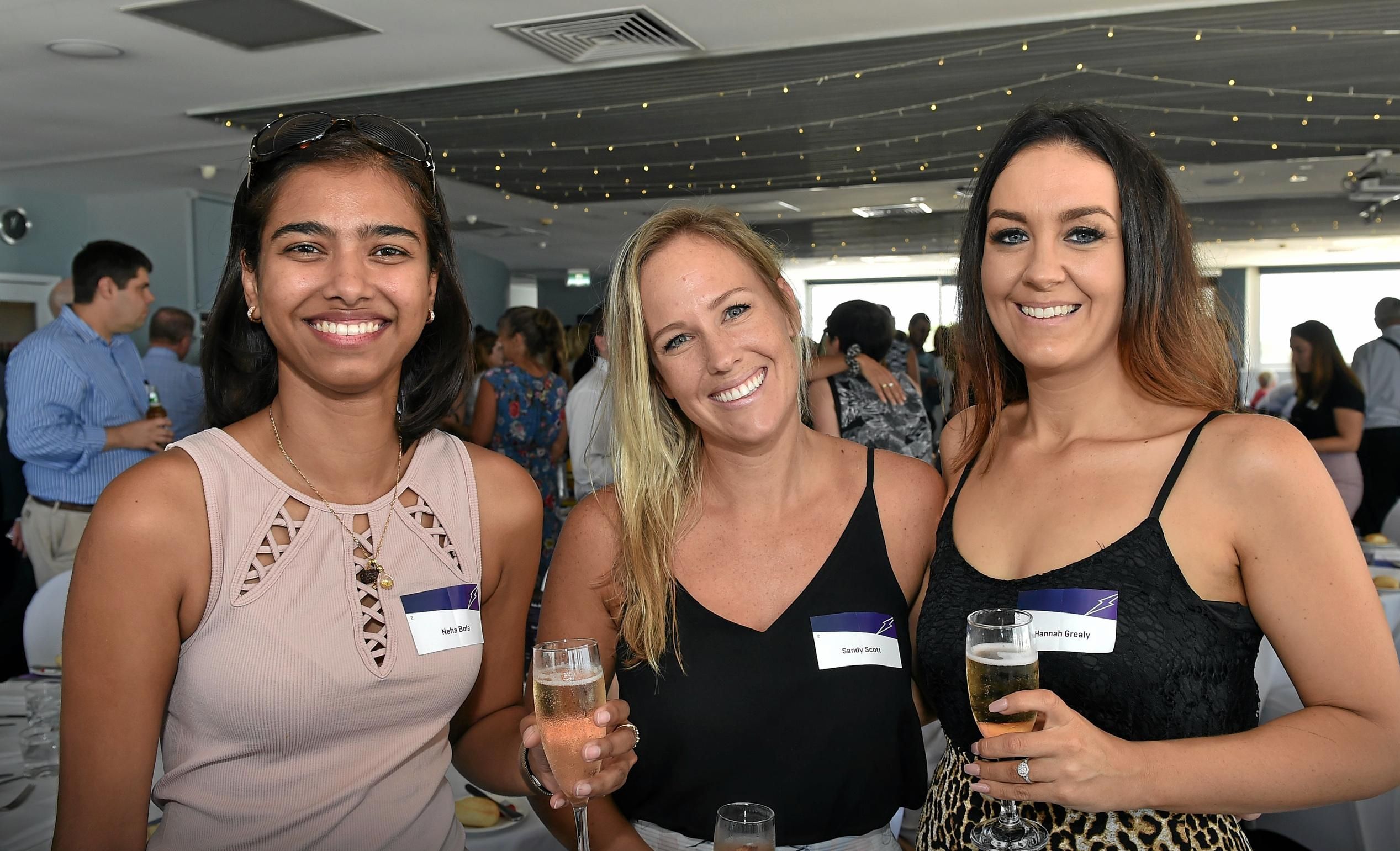 Out and about at Lightning's Business Lunch are Neha Bhola, Sandy Scott and Hannah Grealy. Picture: Patrick Woods