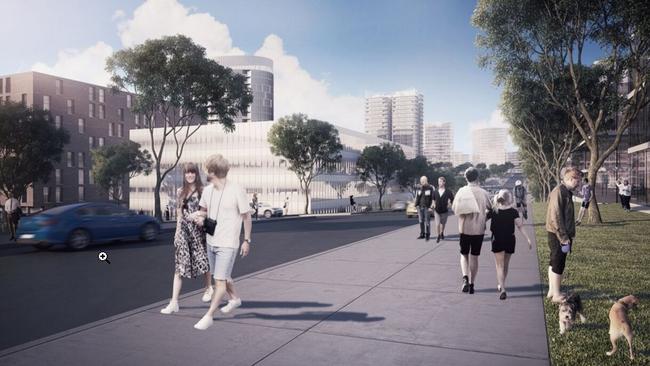 The state government’s vision for the Carrington Precinct around the Showground station.