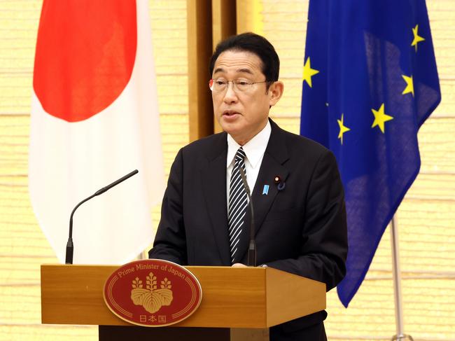 Japanese Prime Minister Fumio Kishida says Russia’s invasion of Ukraine “shakes the core of international order”. Picture: Getty Images