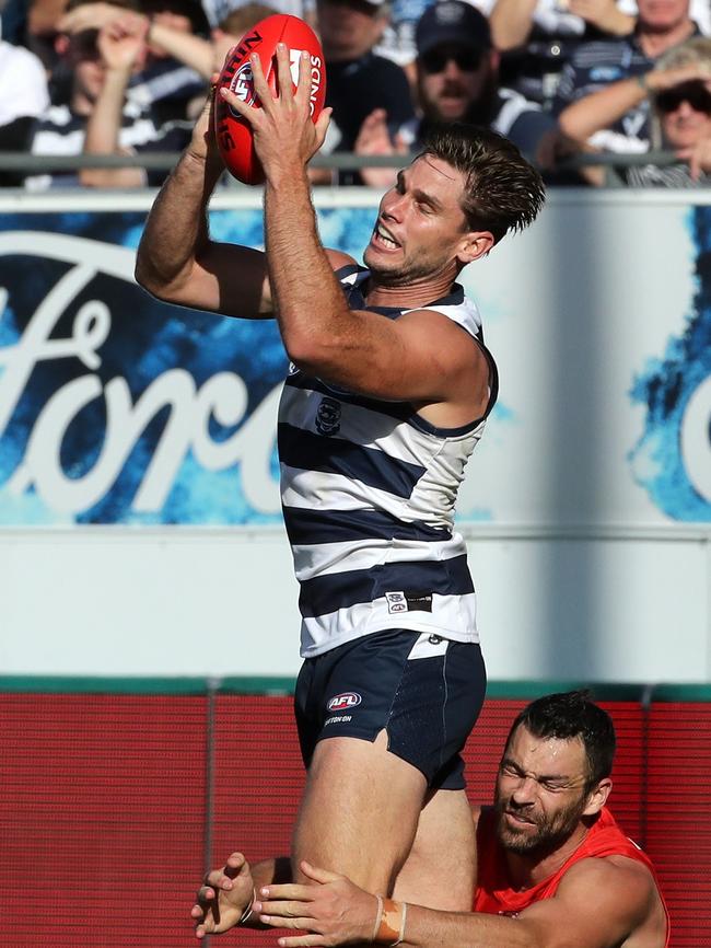 Tom Hawkins overcame a tough start to become one of Geelong’s best. Pic: AAP