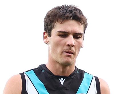 BALLARAT, AUSTRALIA - MAY 03: Port Adelaide players depart the field following the round eight AFL match between Western Bulldogs and Port Adelaide Power at Mars Stadium, on May 03, 2025, in Ballarat, Australia. (Photo by Morgan Hancock/Getty Images)