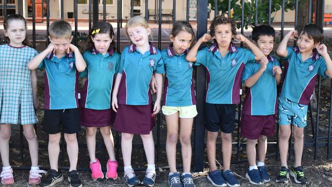 WULAGI PRIMARY SCHOOL T-1 FWA (L-R): Riley-May Prem; Anthony Pritchard; Inara Simounds; Mya Wesley; Savannah Yunupingu; Tyson Taiters; Jakae Martins; William Farrow. Picture: Sujan Khadka