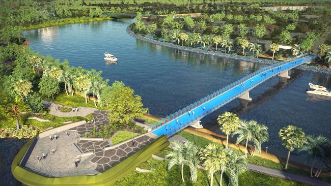 What the Green Bridge to the cultural precinct on the Gold Coast will look like.