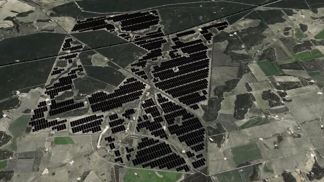 3D rendering of proposed Bulli Creek Solar Farm near Millmerran by company Solar Choice.Photo Contributed