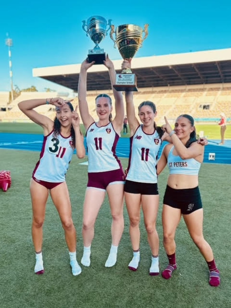 The overall Qld track champions was the St Peters girls.