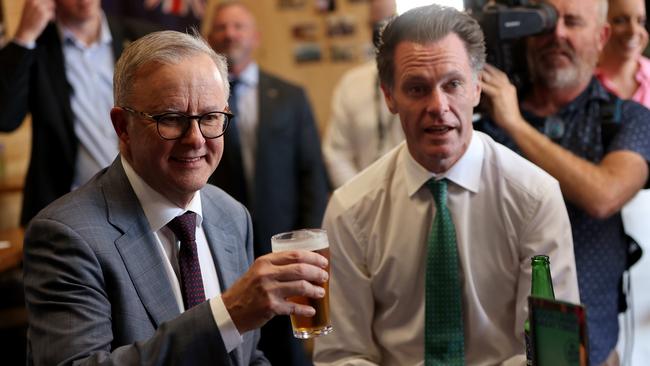 Prime Minister Anthony Albanese with NSW Premier Chris Minns. Does Albo have friends who pass the pub test? Picture: NCA NewsWire