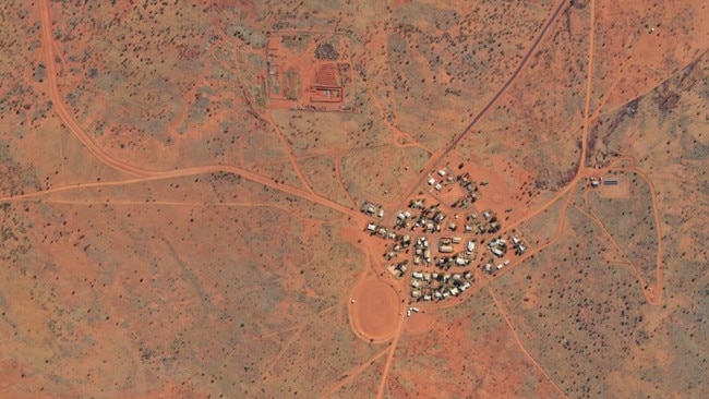 Aerial image of Mt Liebig, Northern Territory. The community is 325km west of Alice Springs. Picture: NT Government BushTel