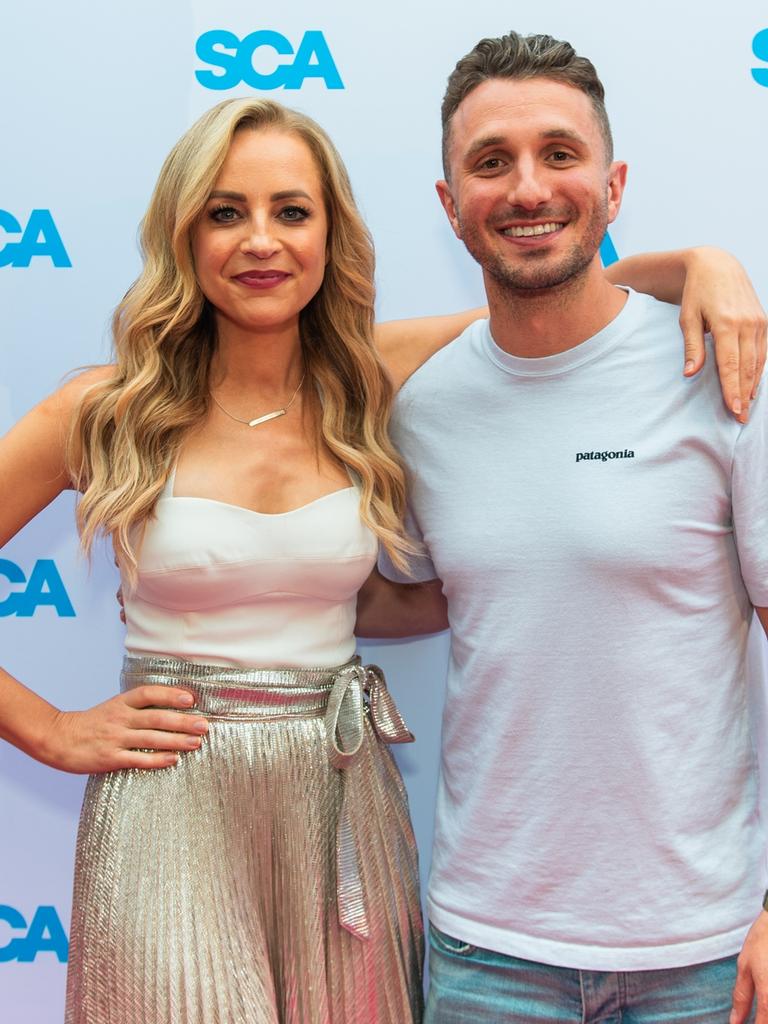 Carrie Bickmore and her radio co-host Tommy Little.