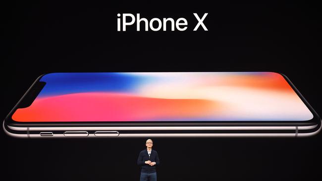 Apple CEO Tim Cook speaks about the new iPhone X during a media event at Apple's new headquarters in Cupertino, California. Picture: AFP/Josh Edelson