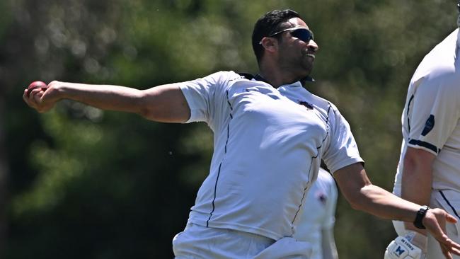 Haig FawnkerÃs Vaibhav during the VTCA Haig Fawnker v Aberfeldie cricket match in Fawkner, Saturday, Jan. 14, 2023.Picture: Andy Brownbill