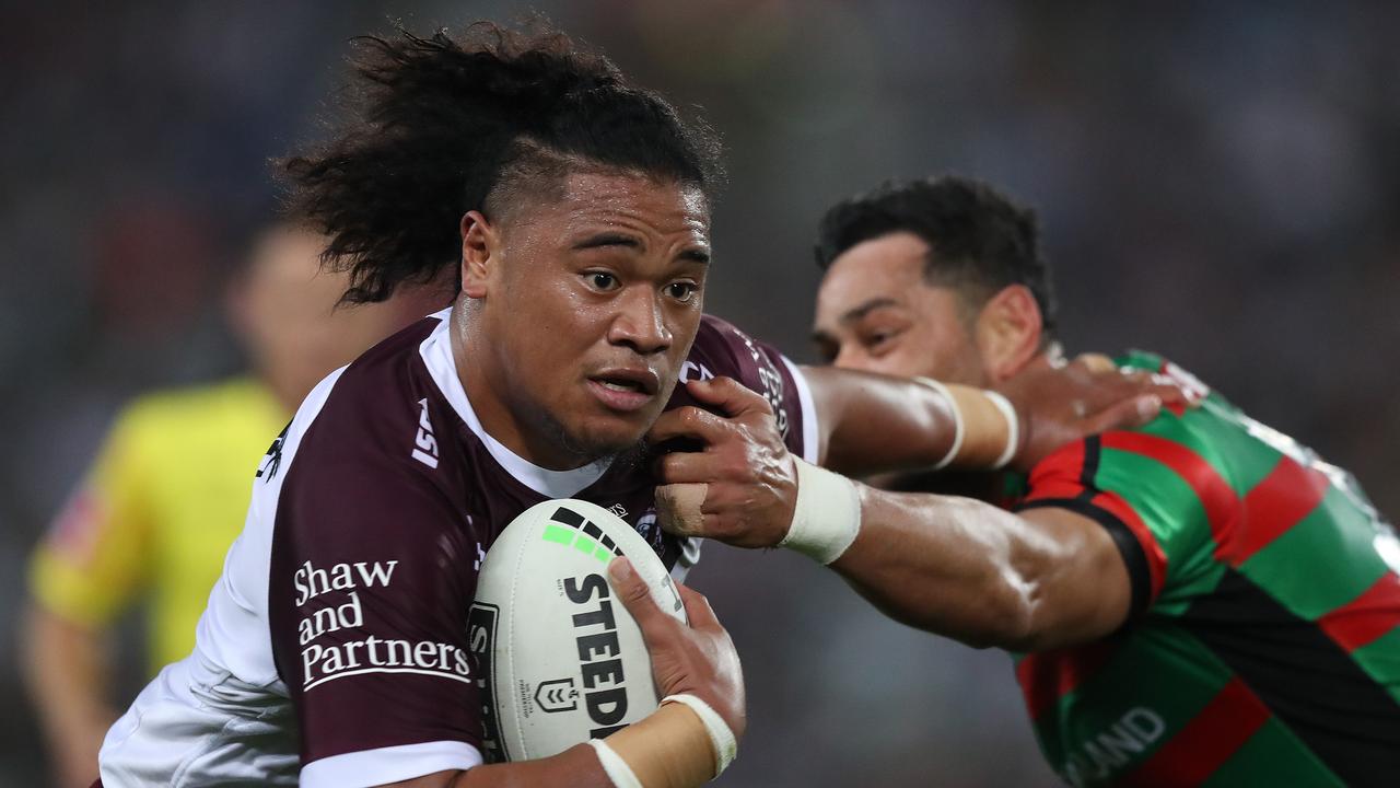 Manly's Moses Suli is a target for the Dragons