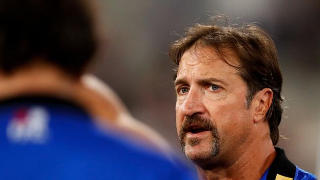 Western Bulldogs coach Luke Beveridge lost his cool in the press conference after their round 1 defeat. Picture: Getty