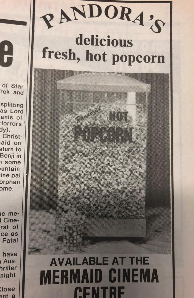 The popcorn on sale.