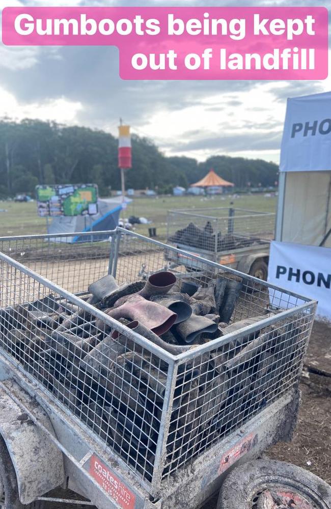 Many a gumboot was discarded. Picture: Facebook/Mullum Cares