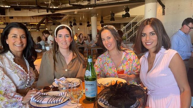 From left to right, Rebecca Ajaka, Cathy Ajaka, Rose Sassine and Gaby Ajaka celebrate Melbourne Cup Day at the Coogee Pavilion.