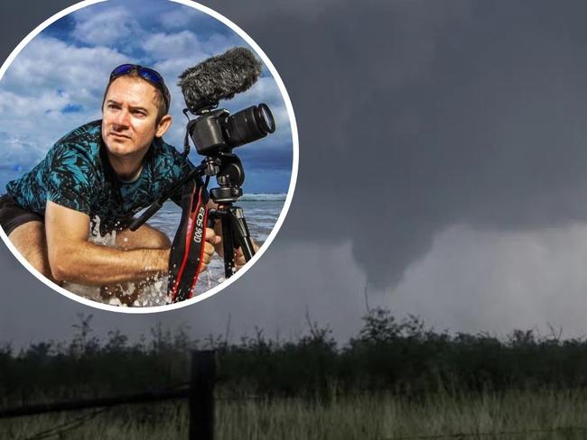 Queensland storm chaser Justin Noonan captured a rare tornado that made landfall during a supercell storm that hit the Western Downs town of Kaimkillenbun.