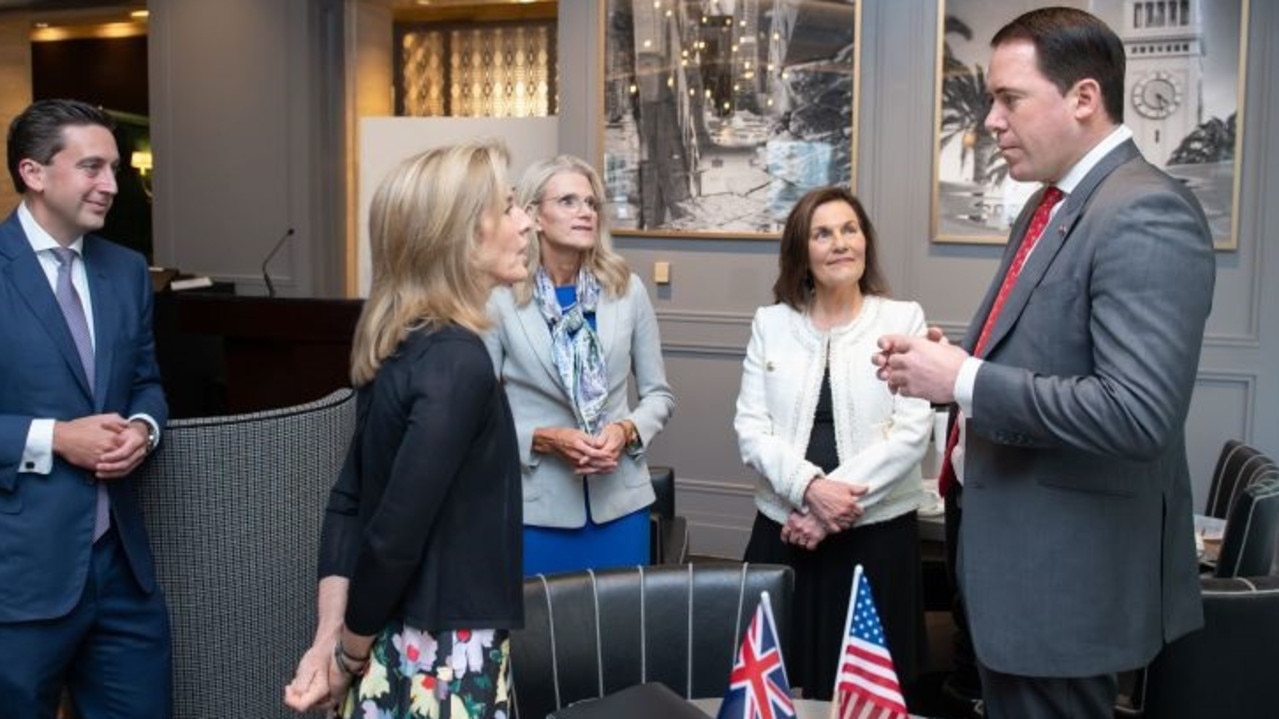 David Collard speaking to America’s Ambassador to Australia Caroline Kennedy. Picture: Supplied.