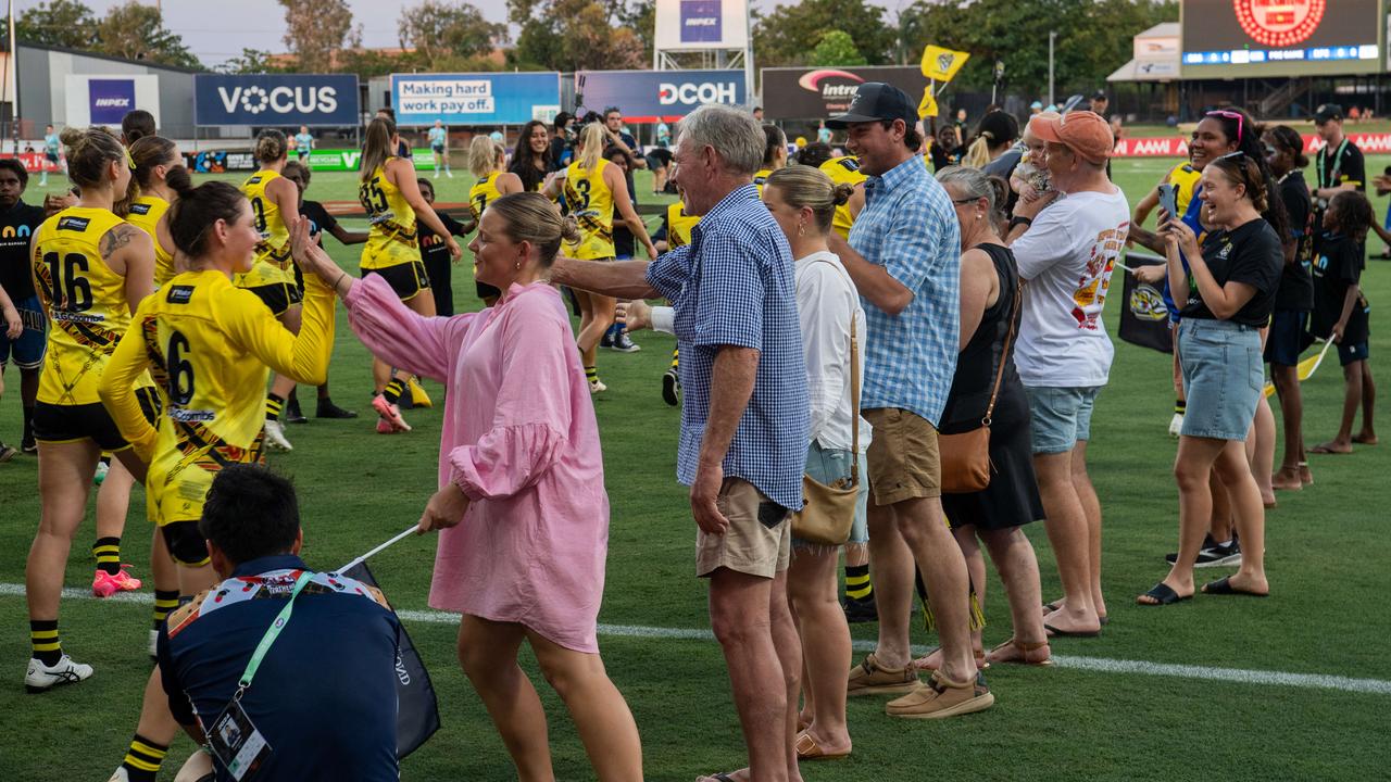 Fans gathered for the AFLW Dreamtime game between Richmond and Essendon in Darwin. Picture: Pema Tamang Pakhrin