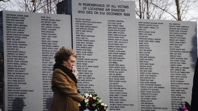 A mourners attend a service commemorating the Lockerbie bombing in 2008, 20 years after the tragedy. Picture: Callum Bennetts. 