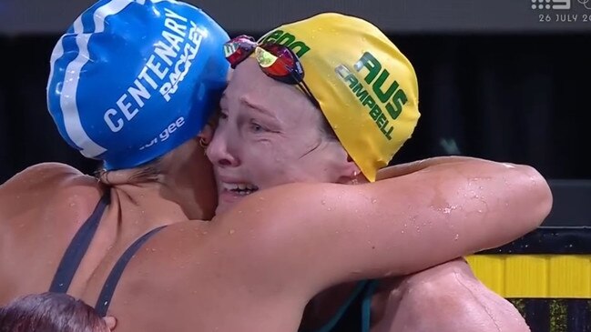 The tears flowed after the race. Photo: Channel 9