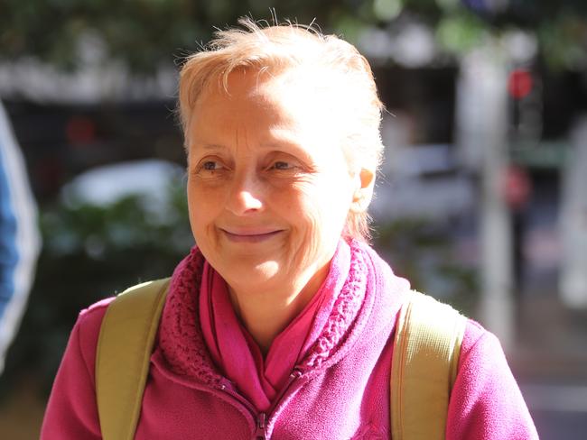 Naturopath Marilyn Bodnar enters the downing centre in Sydney.