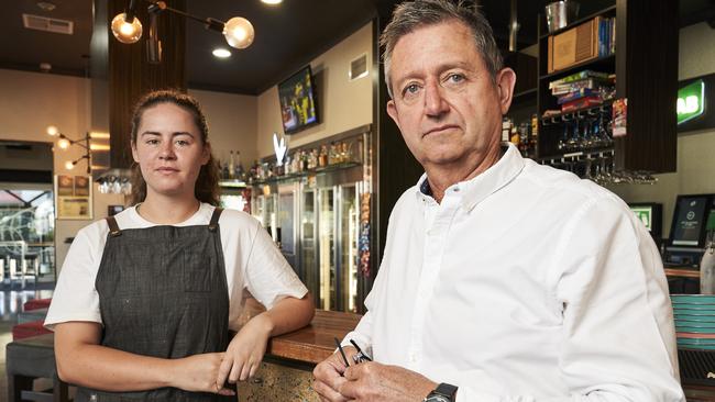 Goody Hotel worker Bianca McDonald with xo-owner Matt Rogers. Picture: Matt Loxton