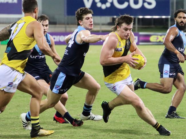 Dom Brew has made a big impression at the Tigers. Picture: Felicity Elliott AFLNT Media