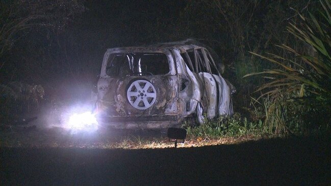 Skeletal remains were found inside the 4WD. Picture 9 News