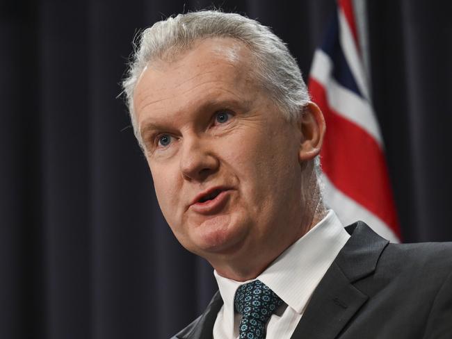 CANBERRA, Australia - NewsWire Photos - July 17, 2024: Employment and Workplace Relations Minister, Tony Burke holds a press conference at Parliament House in Canberra. Picture: NewsWire / Martin Ollman