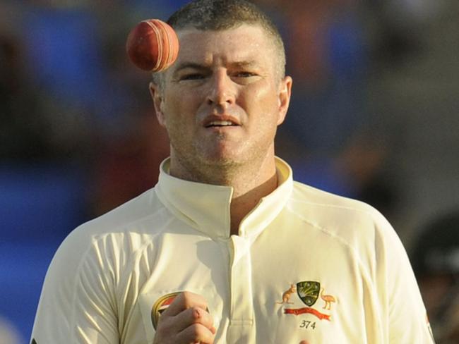 Stuart MacGill playing against the West Indies in Antigua in 2008. Picture: Timothy A. Clary