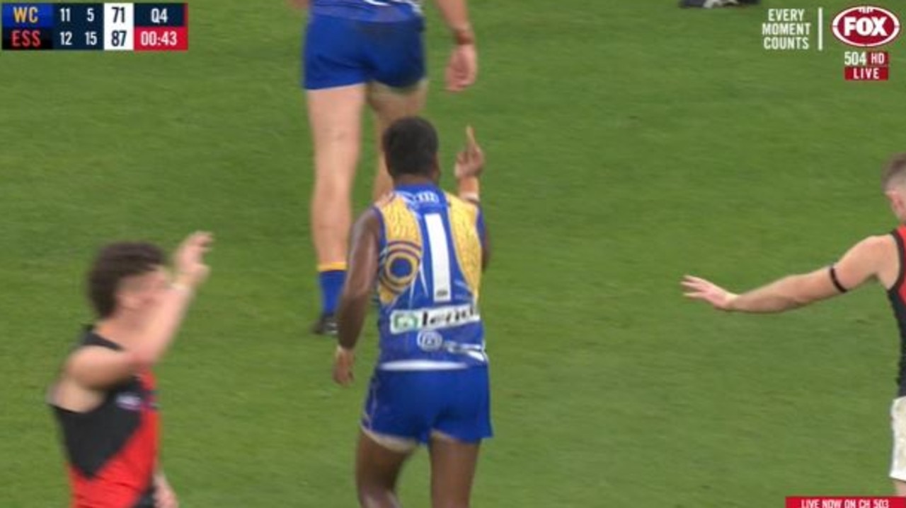 Afl News 2021 Liam Ryan Rude Finger Hand Gesture West Coast Eagles