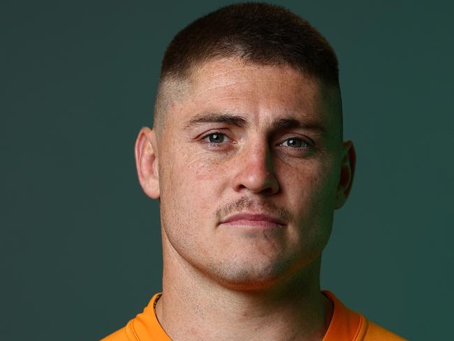 SUNSHINE COAST, AUSTRALIA - JUNE 24:  James O'Connor poses during the Australian Wallabies 2022 team headshots session on June 24, 2022 in Sunshine Coast, Australia. (Photo by Chris Hyde/Getty Images for Rugby Australia)