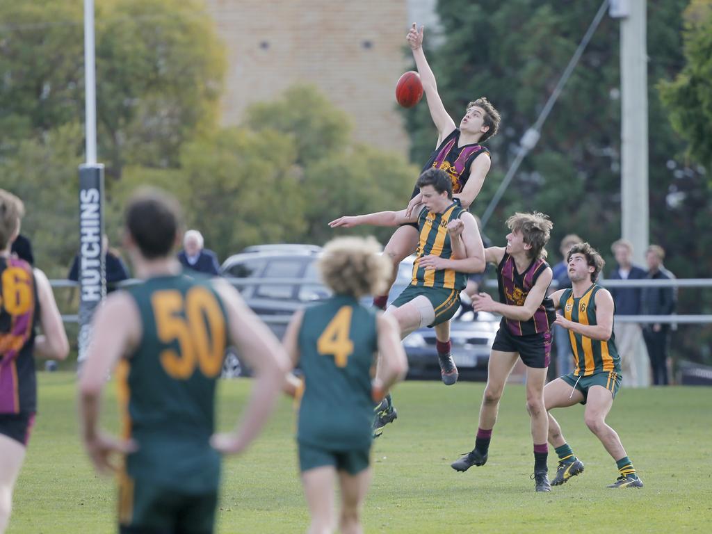 Hutchins 2nd XVIII versus St Patricks in the Sports Association of Independent Schools Australian Rules grand final. Picture. PATRICK GEE