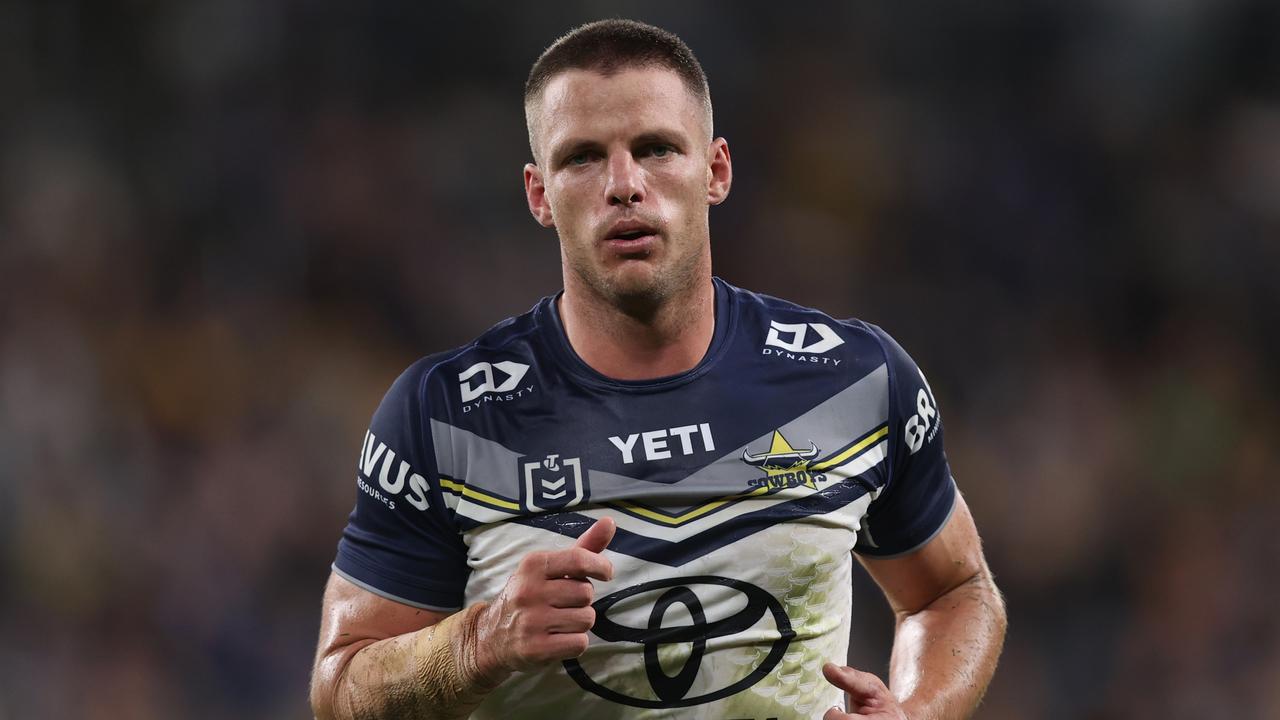 SYDNEY, AUSTRALIA - APRIL 13: Jack Gosiewski of the Cowboys looks on during the round six NRL match between Parramatta Eels and North Queensland Cowboys at CommBank Stadium on April 13, 2024 in Sydney, Australia. (Photo by Jason McCawley/Getty Images)