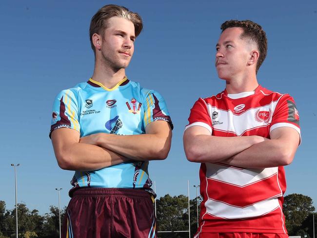 Keebra Park take on Palm Beach Currumbin in the southeast QLD schoolboy finals. captains Blake Mozer (Keebra) and Tom Weaver (PBC) ready for the challenge. Picture Glenn Hampson