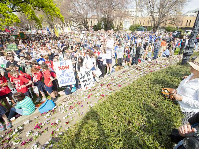 Climate strike rally in Hobart. Picture: RICHARD JUPE